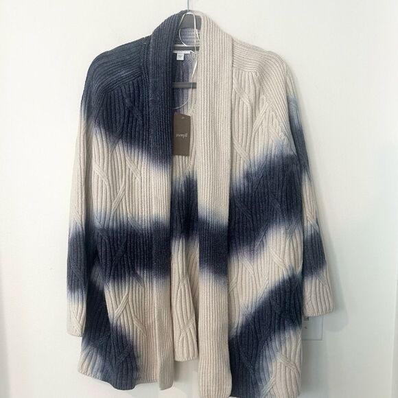 J. Jill Pure Jill Hand Painted Open Cardigan Sweater XL - Picture 1 of 9